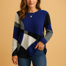 Tijdloze gebreide trui voor dames van zachte en ademende katoenmix, perfect voor zowel casual als formele looks.