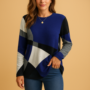 Tijdloze gebreide trui voor dames van zachte en ademende katoenmix, perfect voor zowel casual als formele looks.