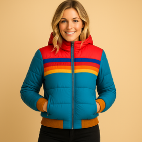 Warme gewatteerde winterjas met capuchon voor dames, stijlvol en flatterend met tijdloos design. Ideaal voor werk, reizen en winterse feestdagen.