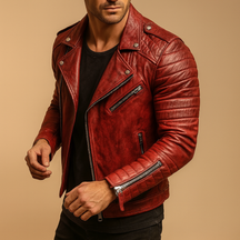 Waterdichte bikerjack voor heren met zachte binnenvoering, perfect voor koude, natte dagen en een stijlvolle uitstraling.