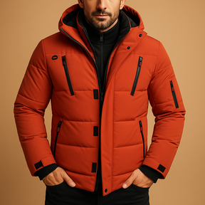 Generisch Winterjas voor heren, gevoerde jas met ritssluiting, outdoorjas, warme Generisch Winterjas voor heren, gevoerde jas met ritssluiting, outdoorjas, warme