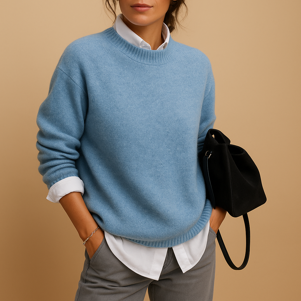 Wollen damestrui met verfijnde snit en zachte structuur, geschikt voor casual en formele outfits in zwart, beige of taupe