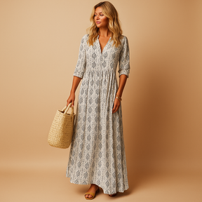 Lichte dames zomerjurk tot op de knie met elegante pasvorm, ideaal voor lente- en zomerdagen