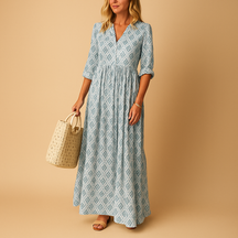 Lichte dames zomerjurk tot op de knie met elegante pasvorm, ideaal voor lente- en zomerdagen