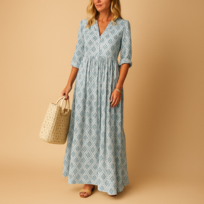 Lichte dames zomerjurk tot op de knie met elegante pasvorm, ideaal voor lente- en zomerdagen