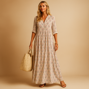 Lichte dames zomerjurk tot op de knie met elegante pasvorm, ideaal voor lente- en zomerdagen