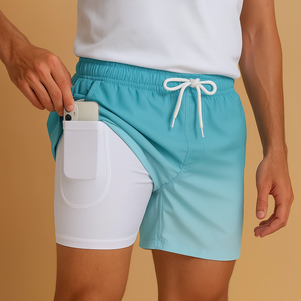 Zwemshort voor heren met sneldrogende stof, ideaal voor stranddagen en zomerse activiteiten.